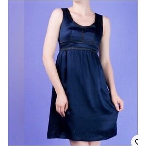 Proenza Schouler Target Navy 100% Silk Sleeveless Dress Size 11‎